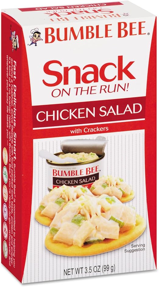 Amazon Com Bumble Bee Snack On The Run Chicken Salad With Crackers Pack Of 12 3 5 Oz Kit Kitchen Dining
