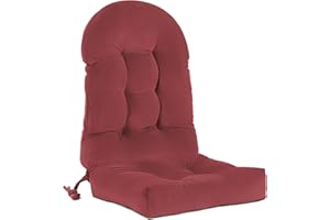 RULAER Rocking Chair Cushion Indoor Non-Slip Adirondack Chair Cushion with Ties High Back Chair Cushions for Glider Replacement Wooden Rocking Chair Cushions