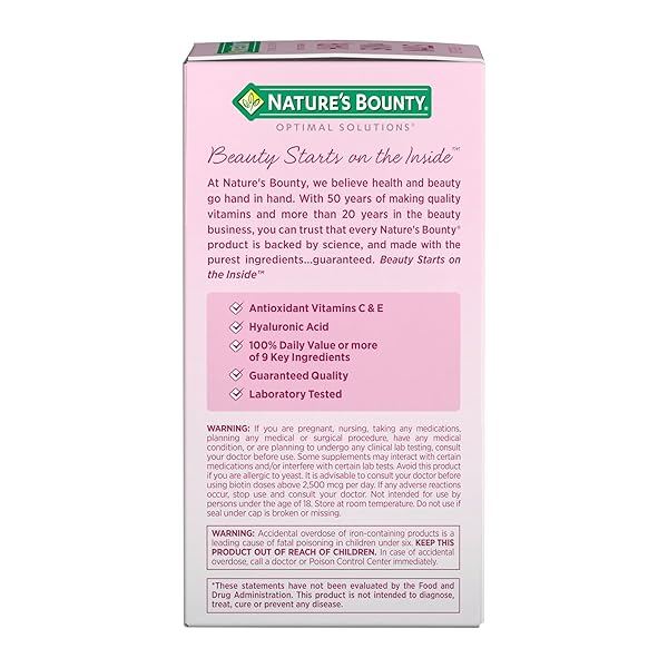 NATURE’S BOUNTY ADVANCED HAIR, SKIN & NAILS, ARGAN-INFUSED VITAMIN SUPPLEMENT WITH BIOTIN AND HYALURONIC ACID, 150 RAPID RELEASE SOFTGELS, 50 TOTAL SERVINGS