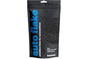 Hemway Auto Metal Flake Premium Glitter Paint Additive for Cars, Bikes, Automotives, Spray Painting, Epoxy Resin & DIY 100g / 3.5oz - Ultrafine (1/128" 0.008" 0.2mm) - Black