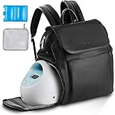 VEVOR Breast Pump Backpack, Breast Feeding Bag with Ice Pack, Fits for S1/S2, Pumping Accessories & Breastmilk Storage, Portable Pump Carrying Case for Work, Travel and Family Use, Black