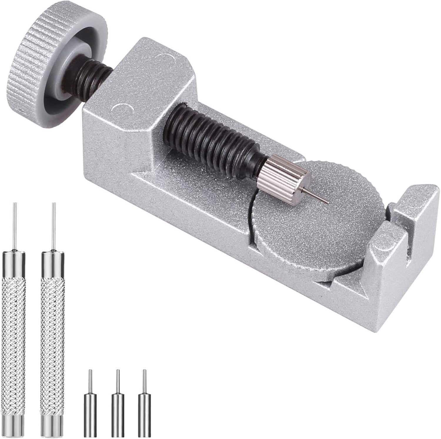 Watch Band Strap Link Pins Remover Repair Tool,24 in 1 Kit with 6 extra tips Replacement,20PCS Cotter Pin,Spring Bar Tool Set,1PCS Head Hammer: Watches
