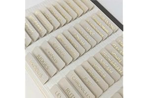 Laminated Bible Tabs for Women & Men,75 Easy Study Index Labels with Gold Foil Lettering,Reposition Large Print Stickers, Bib