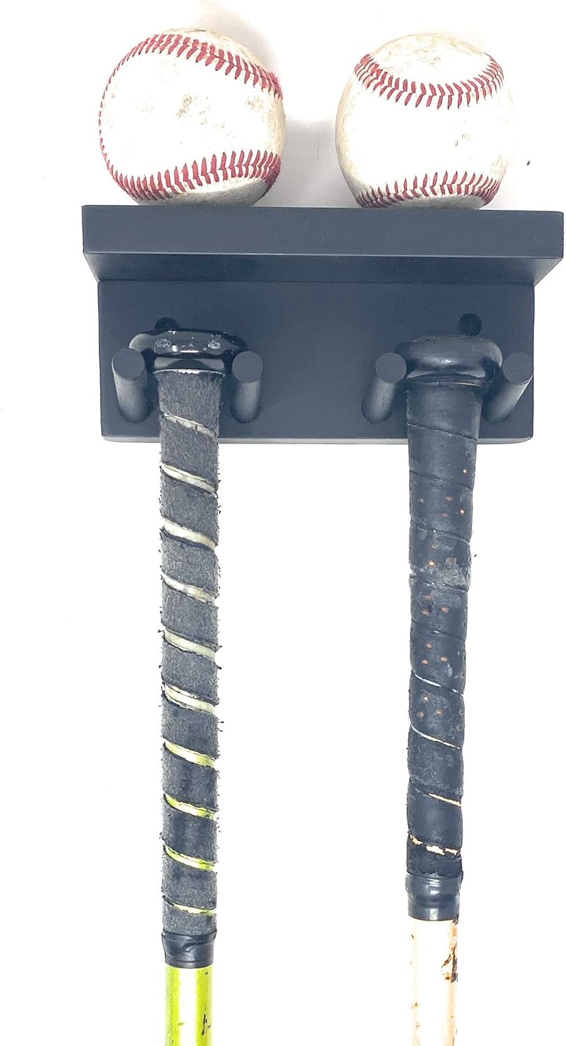 MWCSPORTS Baseball Bat Rack Holds 3 Bats and 2 Baseballs