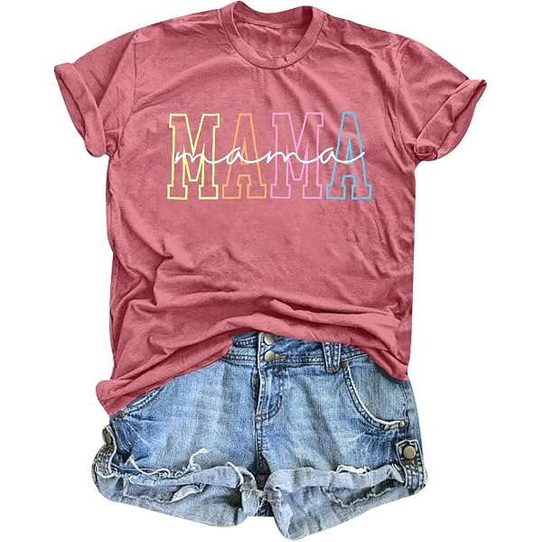 Funny "Mama" Graphic T-Shirt For Women - Letter Print, Short Sleeve, Casual Mom Life Tee - View #11