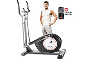 FUNMILY Elliptical Exercise Machine, Elliptical Machine for Home Use with LCD Monitor & Heart Rate Sensor, 10 Level Resistance Magnetic Elliptical Trainer Max 390 Lbs Weights Capacity