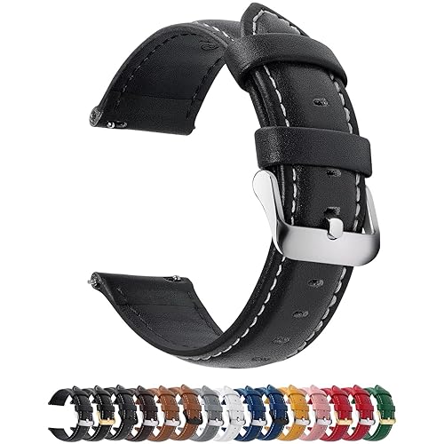 Fullmosa Watch Band, Quick Release Leather Watch Strap for Men Women,  Replacement Bands Width 14mm 16mm 18mm 19mm 20mm 21mm 22mm 24mm in Kuwait 