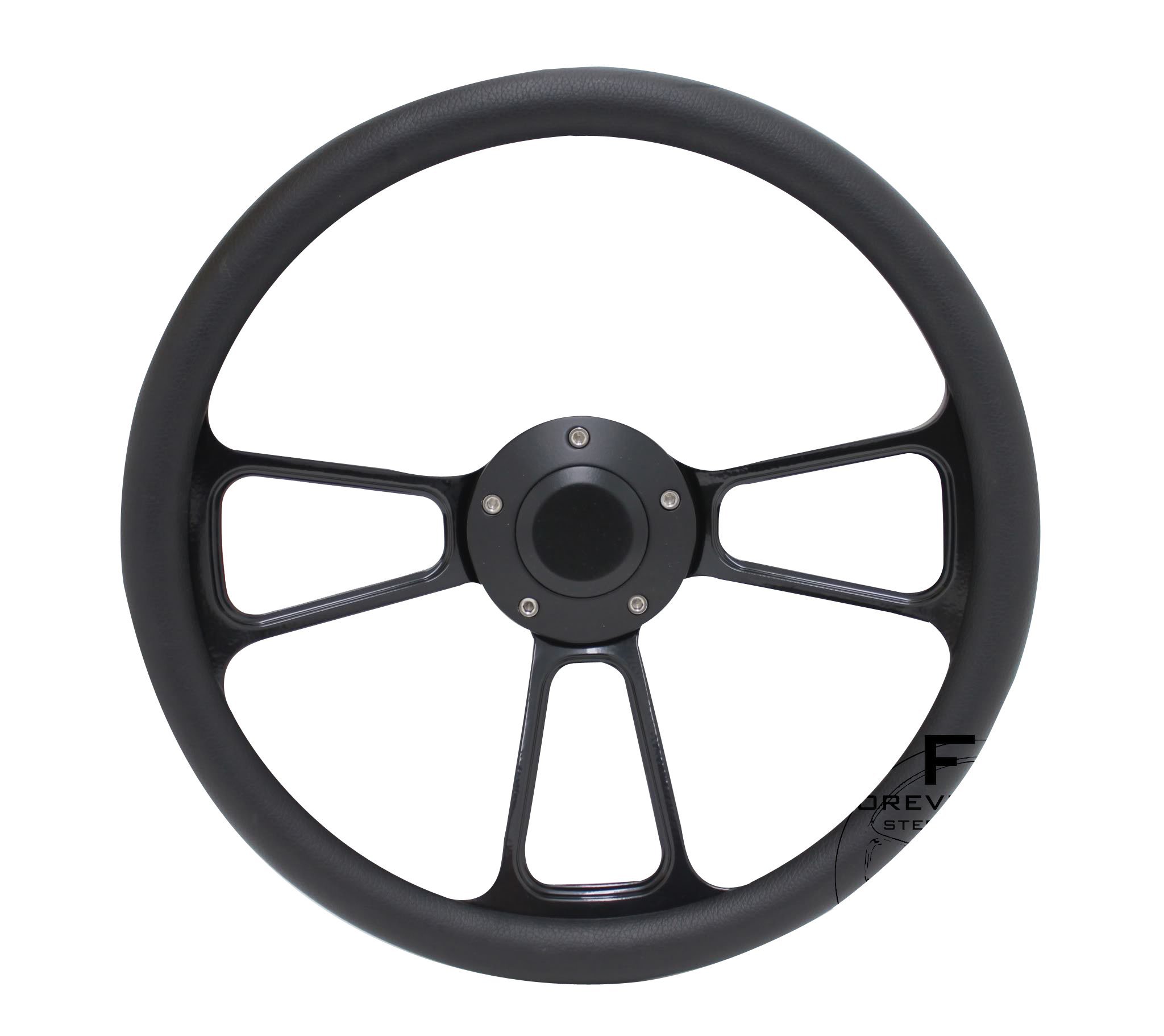 14&quot; ForeverSharp Black Muscle Steering Wheel with Black