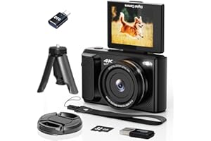 ARNSSIEN 4K Digital Camera with 2.8" 180° Flip Screen for Vlogging - Camara Fotografica Compact Camera Easy Carry |16X Digita