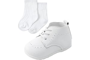 AGJ Baby Boy Dress Shoes Infant Oxford Loafers Wedding PU Leather Rubber Shoes Toddler Girl Flats Walking Shoes Set 3-24 Months