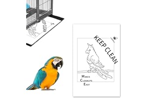TABABAO Bird Cage Liners, Bird Cage Paper Liners, 10pcs Disposable Cage Liners, Pre-Cut Bird Cage Liners for Parrot, Parakeet, Conure, Cockatiel, Kraft Paper Cage Liners, 17 X 11 inch, White
