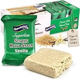 Sugar Free Halva Bars Vanilla - Israeli Sesame Tahini, Vegan Kosher Snacks | 11 individually wrapped halvah bars, 9.7oz, real tahini, gluten-free, non-GMO - great gift or everyday snack.