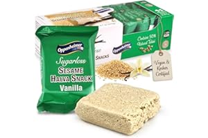 OPPENHEIMER USA Sugarless Sesame Halva Snacks Vanilla Flavors - Delicious Sweet Israeli Mini Snacks Sesame Tahini Bars for Melt-in-Your Mouth Delight, Perfect Halvah for Any Occasion - Vegan, Kosher - 11 Pack, 9.7 Oz