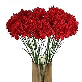 INSUNSIX Red Carnations Artificial Flowers 15PCS Carnations Flowers Silk Flowers 21.25in Fake Flowers for Wedding Home Table Centerpieces Floral Arrangements(Red)