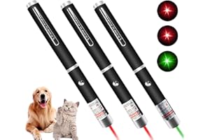 MEUSNO Cat Laser Pointer for Cats, 3 Pack Cat Laser Toy Red Green Laser Pointer Cat Toys for Indoor Cat Laser Light Pointer Chaser Tease Toy Cat Laser Pointer for Cats Dogs Laser Pointer for Presentations