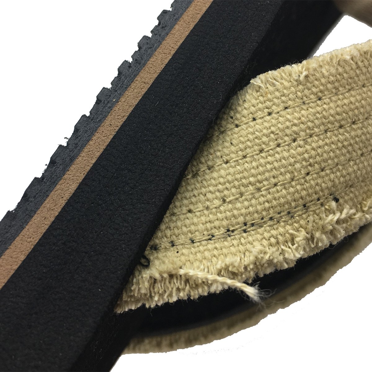 URBANFIND Men\' Retro Frayed Fabric Thongs Flat Slide On Slippers Black, 12 D(M) US