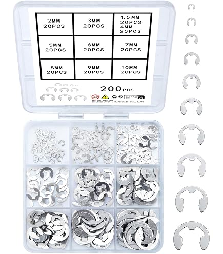 Uxcell 150 Pcs External Retaining Ring Assortment Kit - 15 Sizes 65Mn Carbon Steel Circlips For Shafts & Machinery