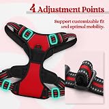 rabbitgoo Large Dog Harness No Pull Reflective Front Back Clip Adjustable XL Red view 5
