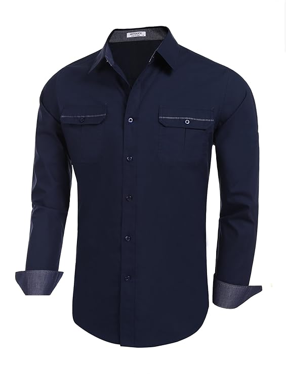 UNibelle Herren Hemd Slim Fit Hemd Baumwolle Button-Down Bügelleicht Für Anzug, Business, Hochzeit, Freizeit Langarm Hemden f