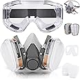 Half & Full Face Respirator Mask with Filters, Gas Masks for Construction Work, Paint, Dust, Spray, Welding, Sanding