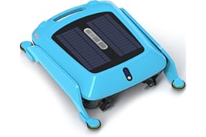 HISION Solar Pool Skimmer Robot: Automatic Cordless Robot Solar Powered Pool Skimmer Cleaner for Pool Surface with Dual Charging Options Path Optimization Two Speed Modes Saltwater Compatibility
