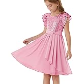 GRACE KARIN Girls Sequin Dress Party Birthday Prom Formal Fancy Midi Dress 5-12 Years