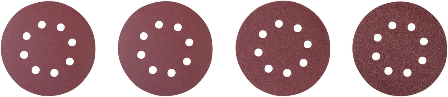 Ryobi RO125A10 125mm Sanding Discs for Random Orbit Sanders (10 Pieces), Bordeaux, 125 mm