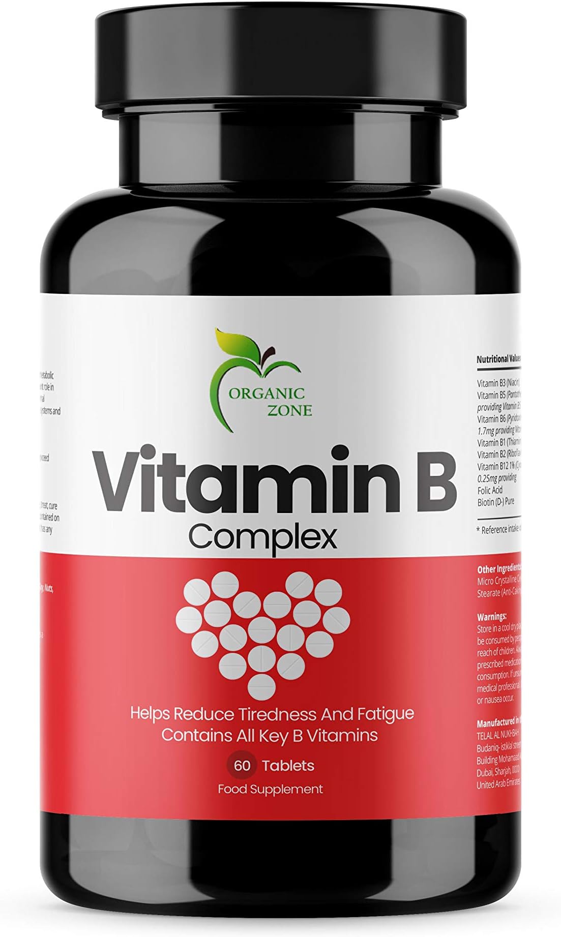  ORGANIC ZONE B COMPLEX VITAMINS , 60 TABLETS, MADE IN UK