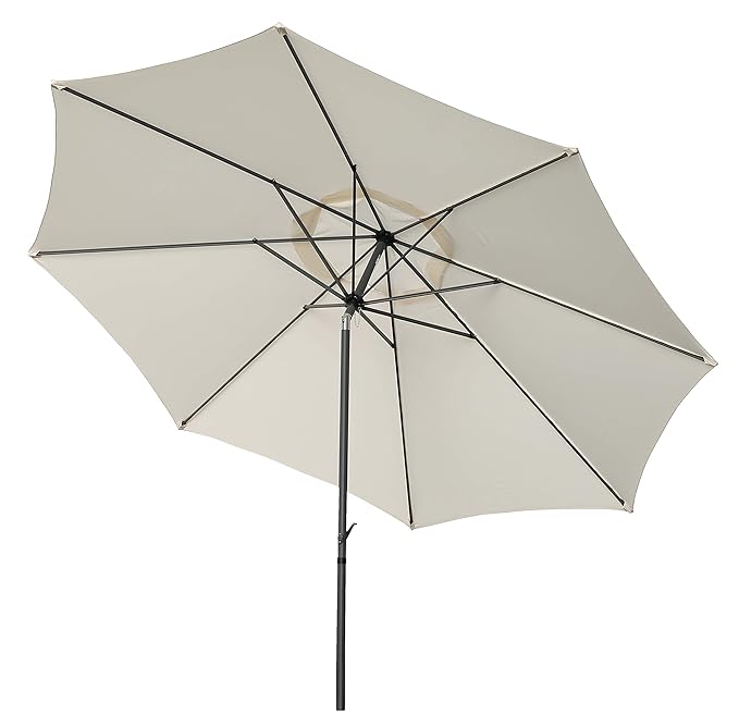 Pure Home & Garden XXL Kurbelschirm Sunrise 400 Natur, mit UV-Schutz 40 Plus, Knicker und abnehmbarem Bezug