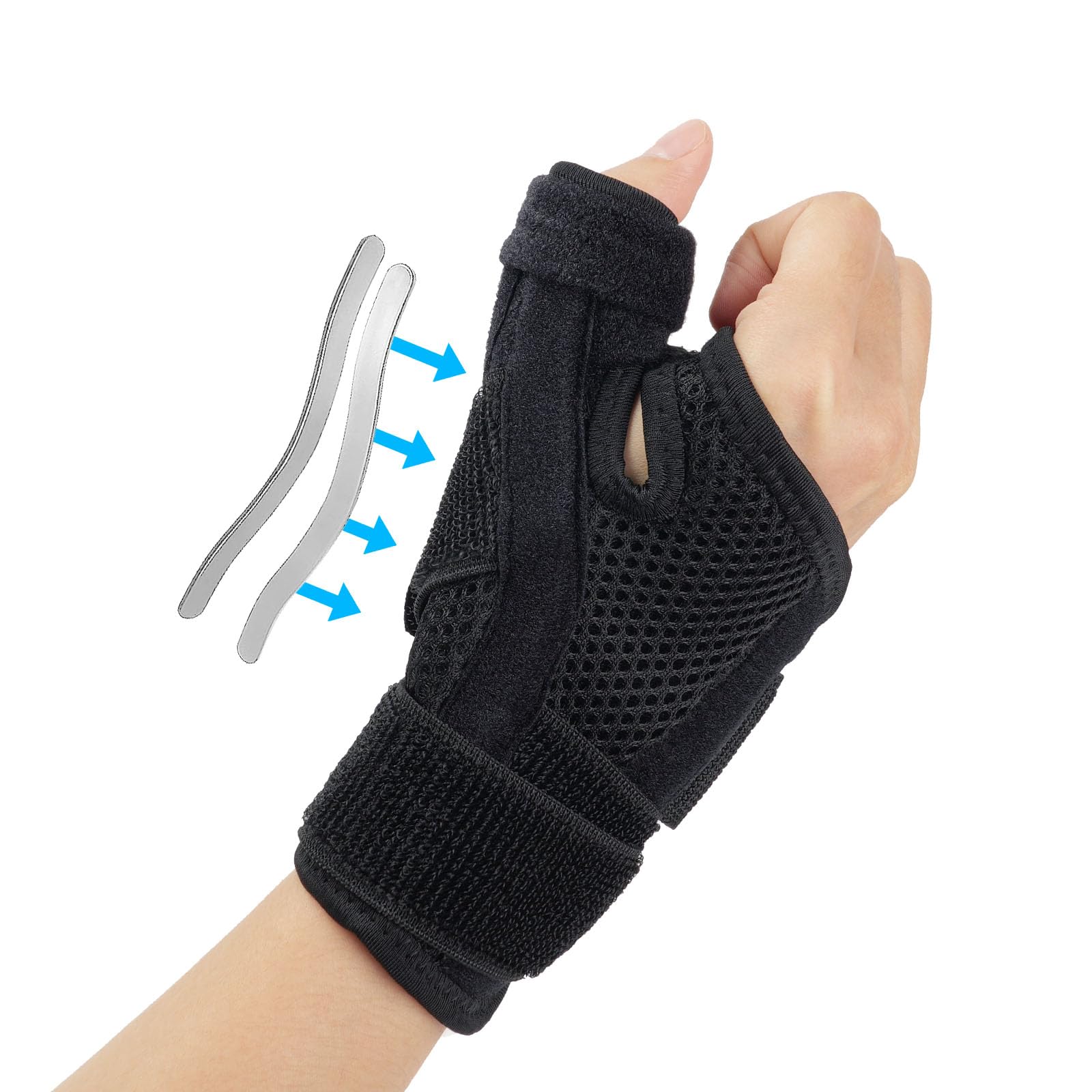ACWOO Thumb Splint Support Brace, Splint for Spica and Hand Support, Adjustable Thumb Splint Support for Arthritis, Tendonitis, Carpal Tunnel Pain Relief and Thumb Sprain, Fits Right & Left Hand