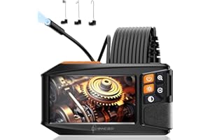 ENNOVOR Endoscope Camera with Light, 4.3" HD 1920P Industrial Borescope Inspection Camera, IP67 Waterproof with 8 Adjustable LEDs, 32.8ft Semi-Rigid Snake Cable for Sewer, Automotive Engine, Pipe, HVAC