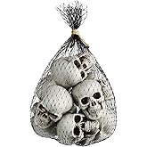 Boao 10 Pieces Halloween Skeleton Head Small Mini Skulls for Halloween Party Decoration Props, Table Decor