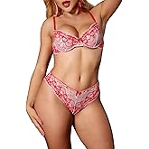 Real Intimate Womens Lingerie Set Sexy Lace Bra and Panty Set Sexy Lingerie for Women Women's Lingerie with Adjustable Straps
