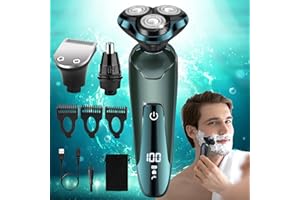 VIATIA Electric Razor for Men, New Upgrade Electric Shavers for Men Cordless Rechargeable 3D Rotary Men Shaver,Wet/Dry Mens Shaver,Waterproof Mens Razor for Shaving Gifts for Husband, Dad,Boyfriend