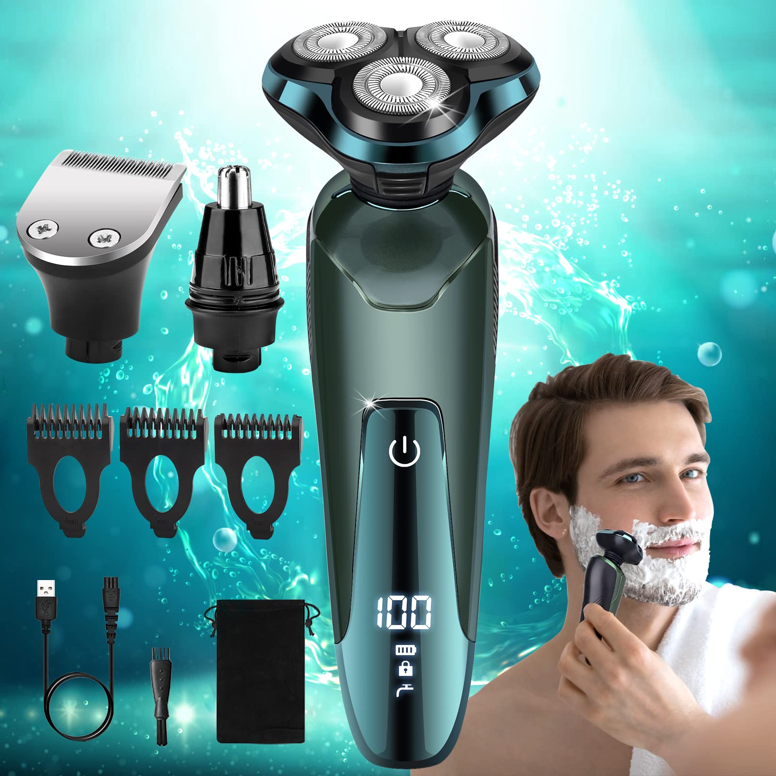 Men's Face Razor Machine Electric Razr for Men, Electric Shavers for Men's Faces, Detachable ...