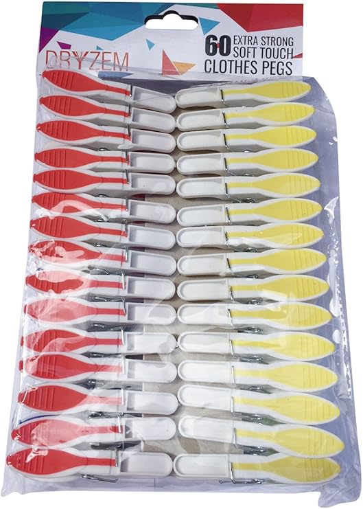 DRYZEM Premium Pegs Extra Strong Clothes Pegs With Soft Grip Large Pack