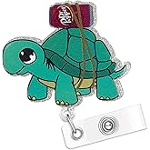 Drink Turtle Nurse Badge Reel, Funny Work ID Badge Holder with Retractable Clip, Nursing Student Badge Reel Holer, RN LPN CNA MA Medical Worker Nurse Teacher Healthcare Accessories for Work