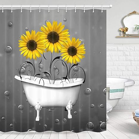 Amazon.com: Sunflower Shower Curtain 