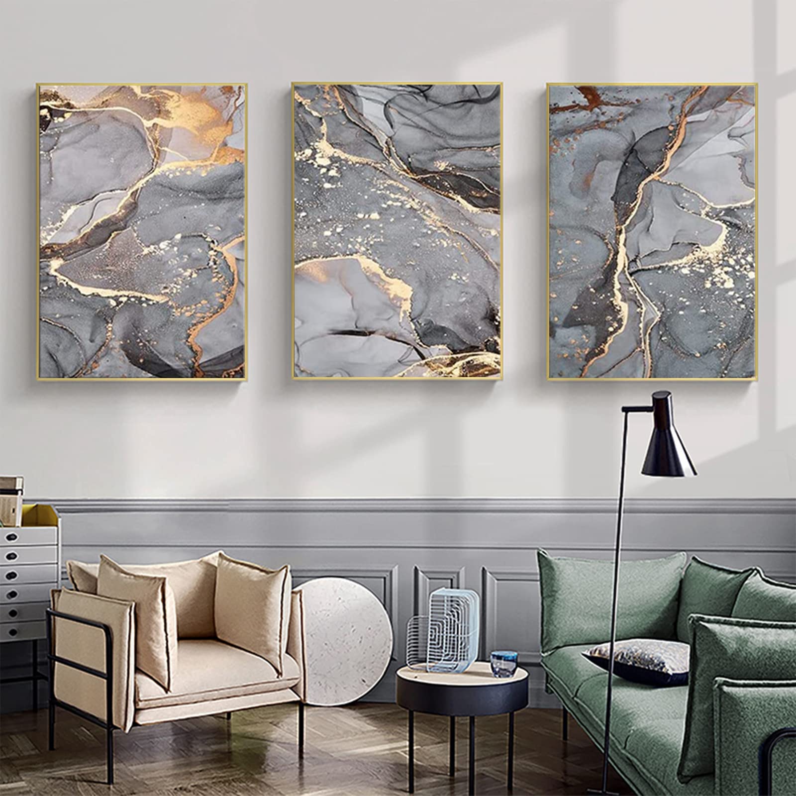 MKHFUW Modern Abstract Wall Painting Art Decoration, Islamic Picture, Arabic Calligraphy Decoration, Ink Painting Poster, Frameless (Abstract Picture, 30 x 40 cm x 3) — image 1