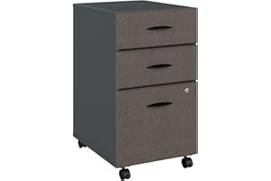 BUSH FURNITURE Bush Business Furniture Series A 3 Drawer Mobile File Cabinet, Slate