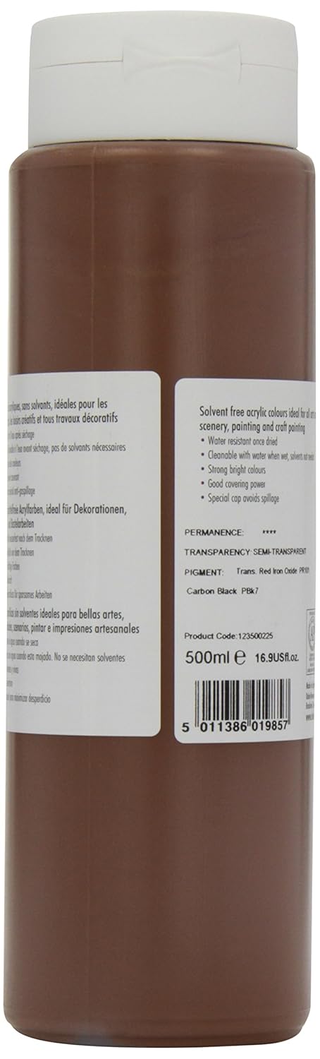 Daler Rowney DR123500225 GRADUATE ACRYLIC 500ML BURNT UMBER , Brown, 500 ml (Pack of 1) - Image 4