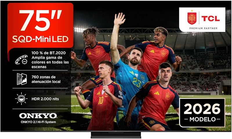 75Q7D Pro 75" SQD-Mini LED TV, 4K HDR 2000 nits, 760 Dimming Zones, Google TV, Dolby Vision IQ e Atmos, 2.1 Onkyo, 144Hz, Apple AirPlay 2 e Alexa