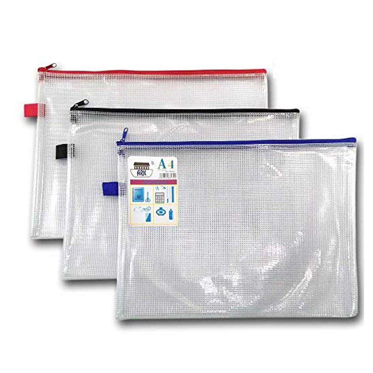 12 X A4+ Strong Water Proof Clear Tuff Bags 360 x 260mm by ARK
