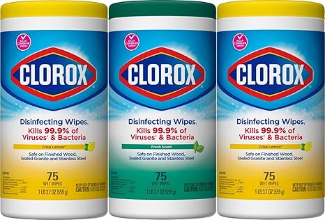 Amazon Com Clorox Disinfecting Wipes Value Pack Cleaning Wipes Bleach Free 75 Count Each Pack Of 3 Package May Vary Health Personal Care