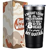 DOEARTE Guitar Gifts for Men Women - Gifts for Guitars Players - Christmas Birthday Gift for Musician Lovers - Guitars Accessories Gift - 20oz Guitar Tumbler