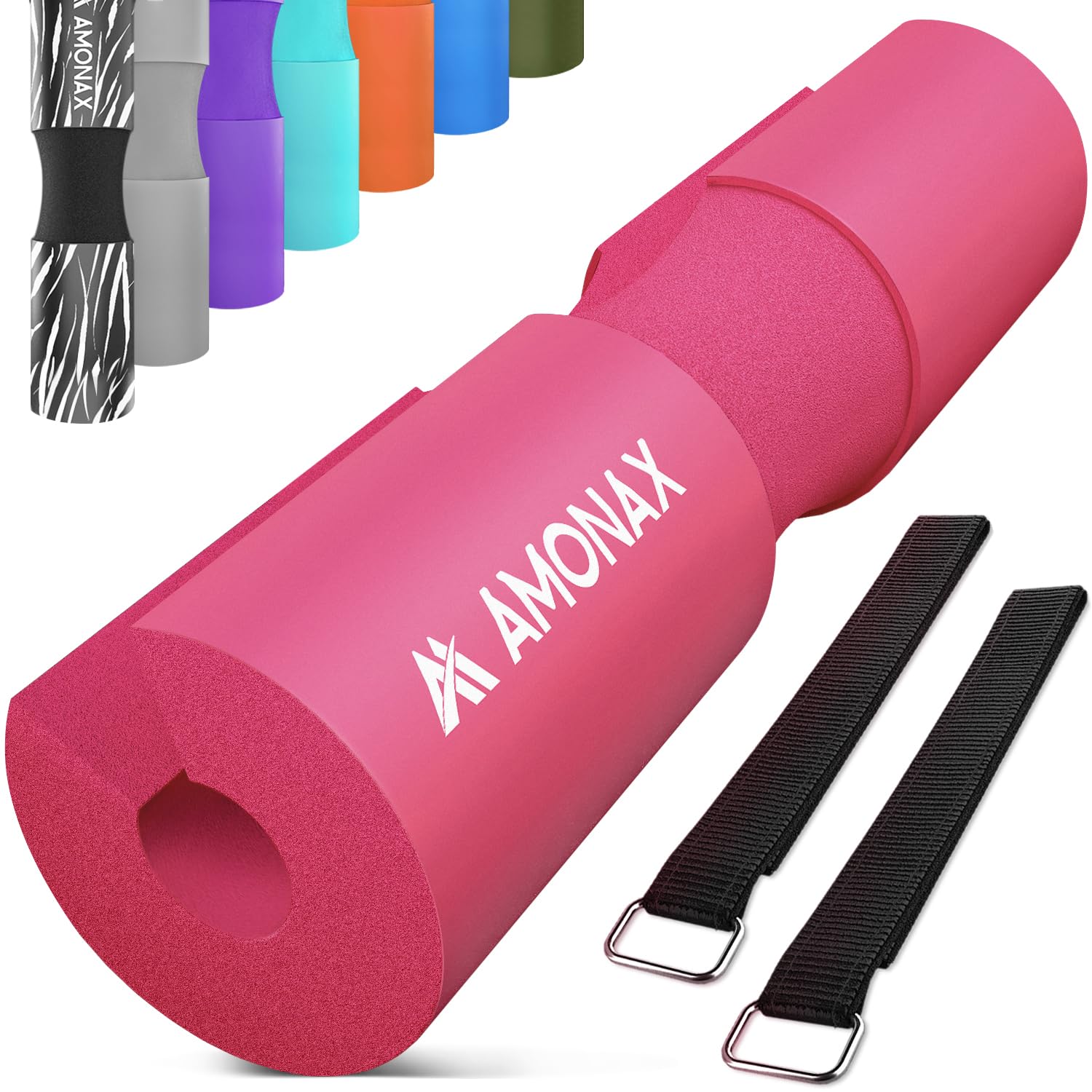 AMONAX Barbell Squat Pad, Extra Thick Foam Padding for Neck & Shoulder Support, Strength Training Equipment Attachments Gym Fitness Workout Cover for Hip Thrusts, Weight Lifting Heavy Weight Squats