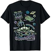 Disney and Pixar&rsquo;s Toy Story Pizza Planet Aliens Neon T-Shirt