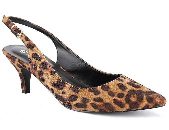 Ladies Pointed Toe Slingback Adjust Fit Dress Court Shoes