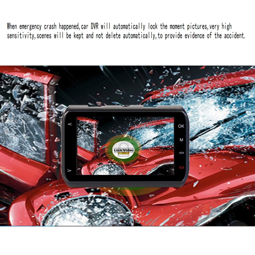 Dash Cam,3.0\'\' Full HD 1080P 170 Wide Angle Car Dashboard Camera,Built- in Microphone Vehicle Videos Recorder with IR night vision, G-Sensor, Motion Detection, Loop Recording