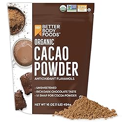 BetterBody Foods Organic Cacao Powder, Rich